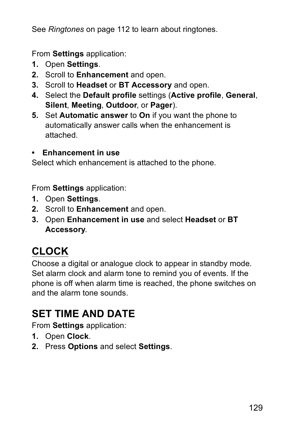 Clock, Set time and date | Panasonic EB-X700 User Manual | Page 132 / 179