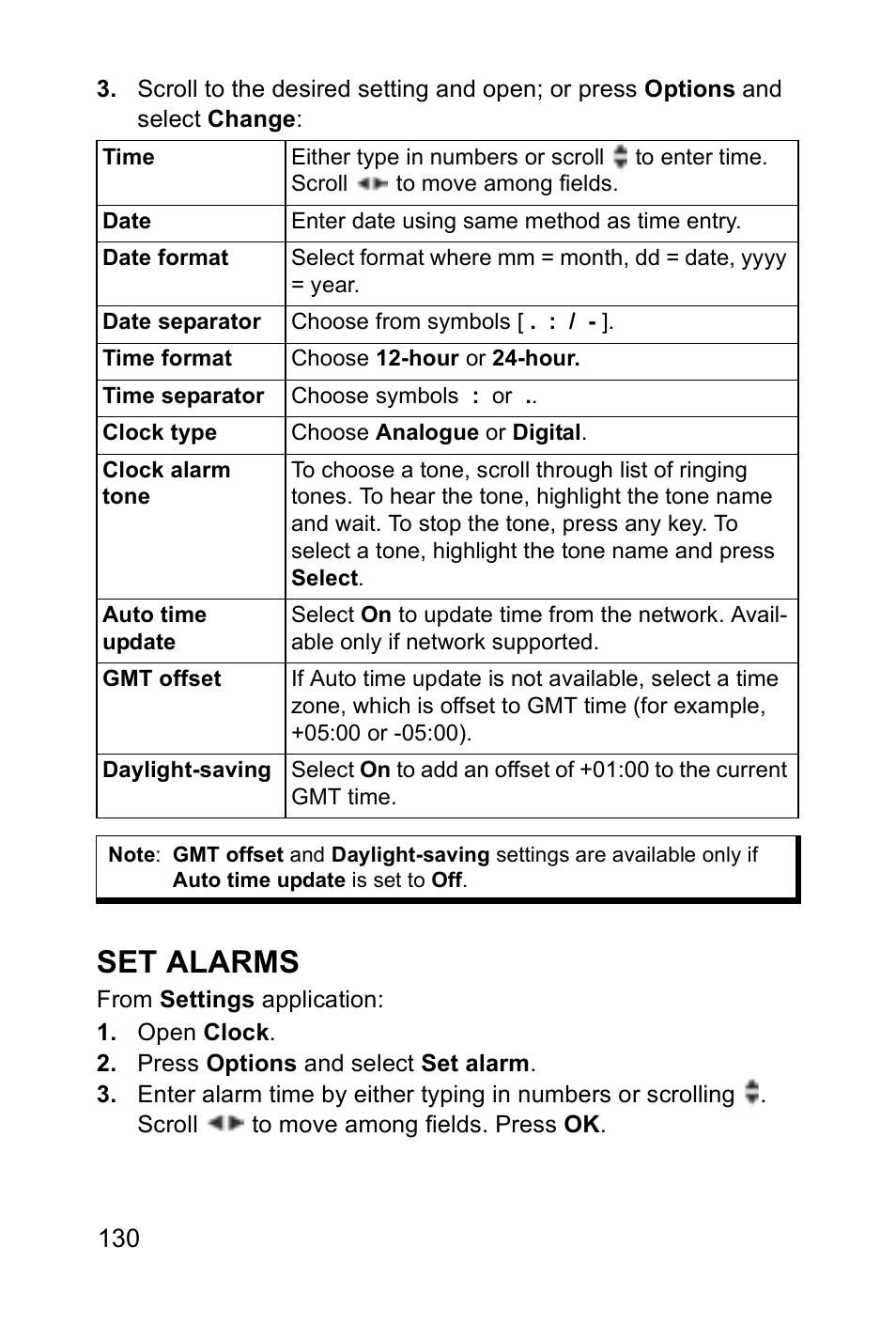 Set alarms | Panasonic EB-X700 User Manual | Page 133 / 179