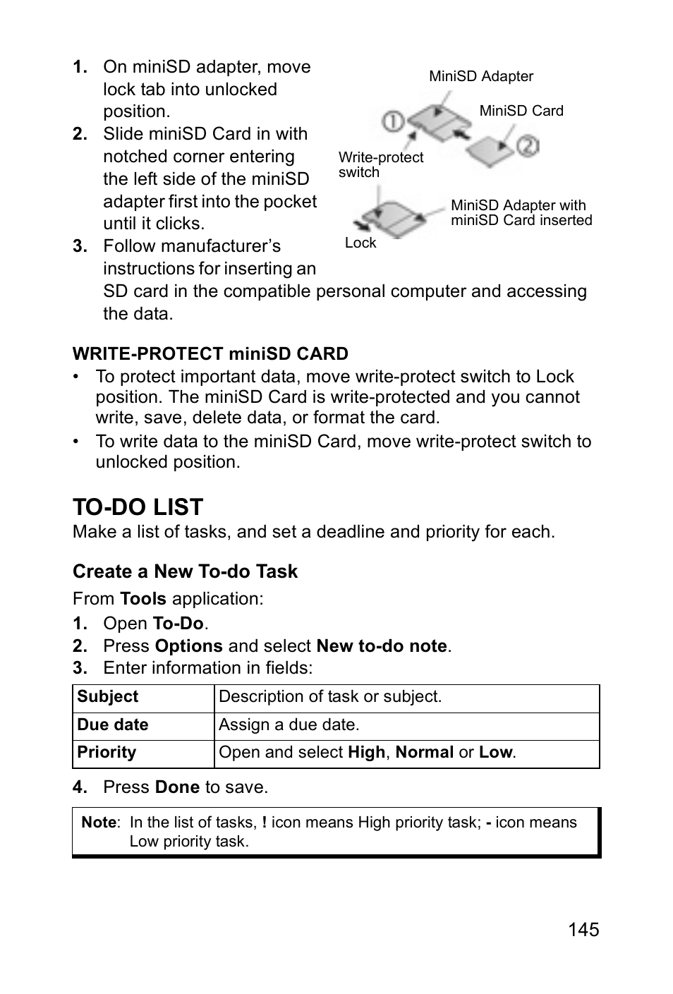 To-do list | Panasonic EB-X700 User Manual | Page 148 / 179