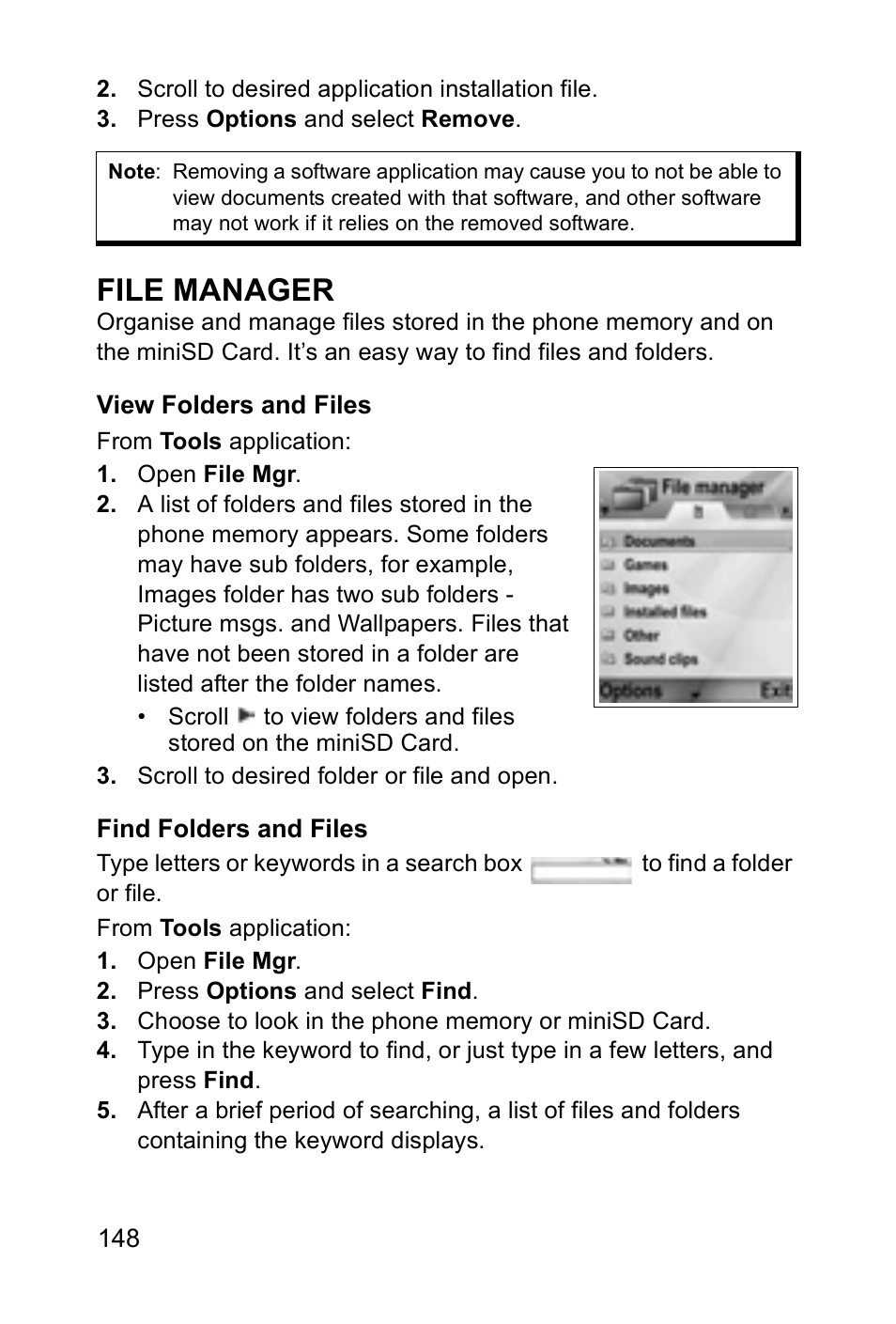 File manager | Panasonic EB-X700 User Manual | Page 151 / 179