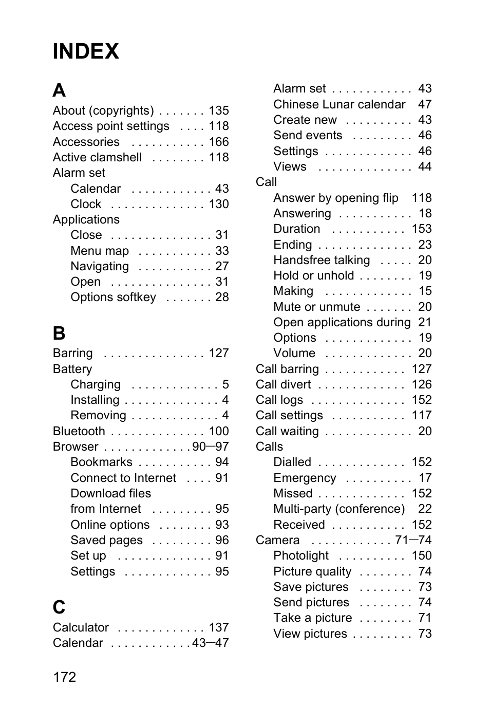 Index | Panasonic EB-X700 User Manual | Page 175 / 179