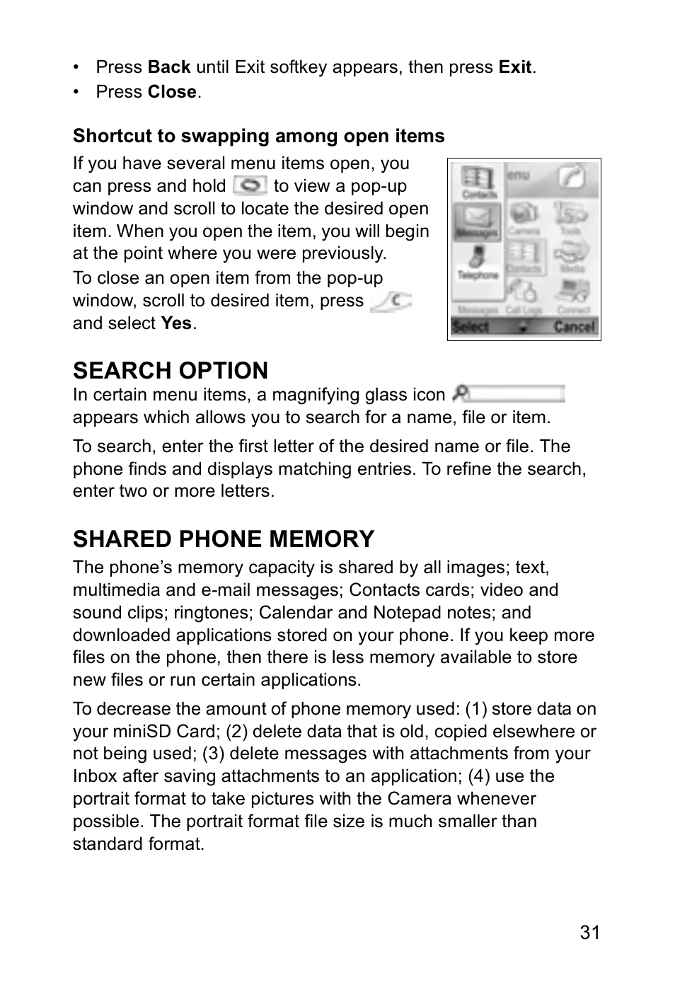 Search option | Panasonic EB-X700 User Manual | Page 34 / 179