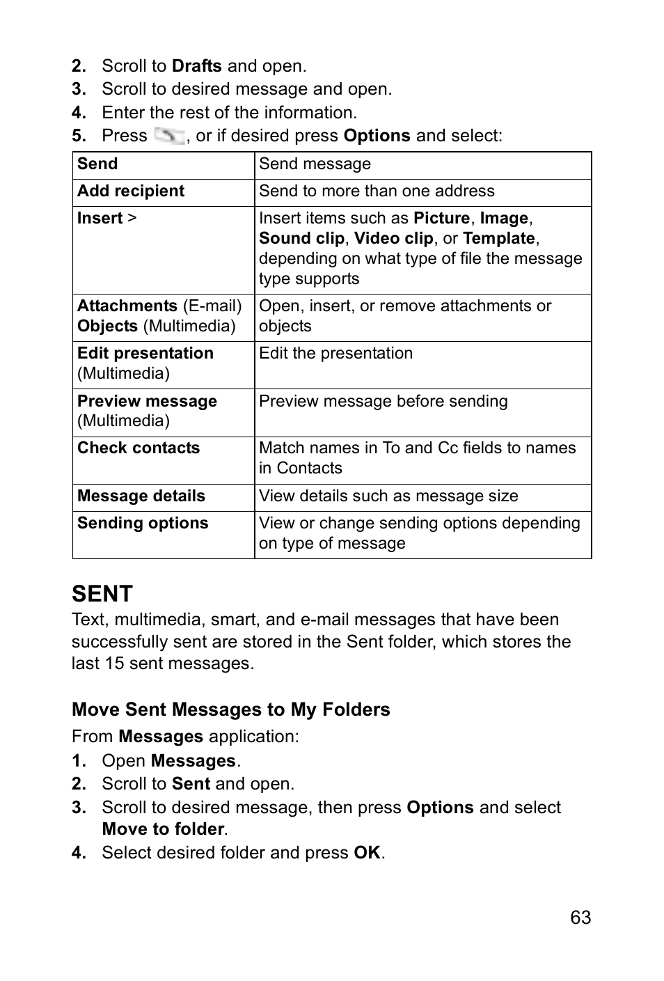 Sent | Panasonic EB-X700 User Manual | Page 66 / 179