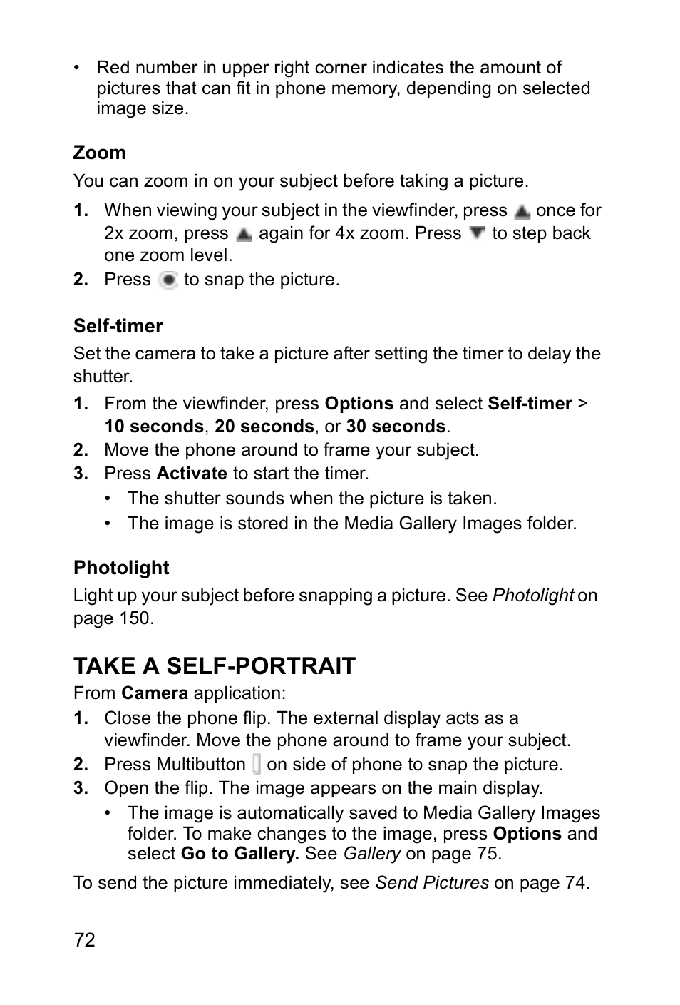 Take a self-portrait | Panasonic EB-X700 User Manual | Page 75 / 179