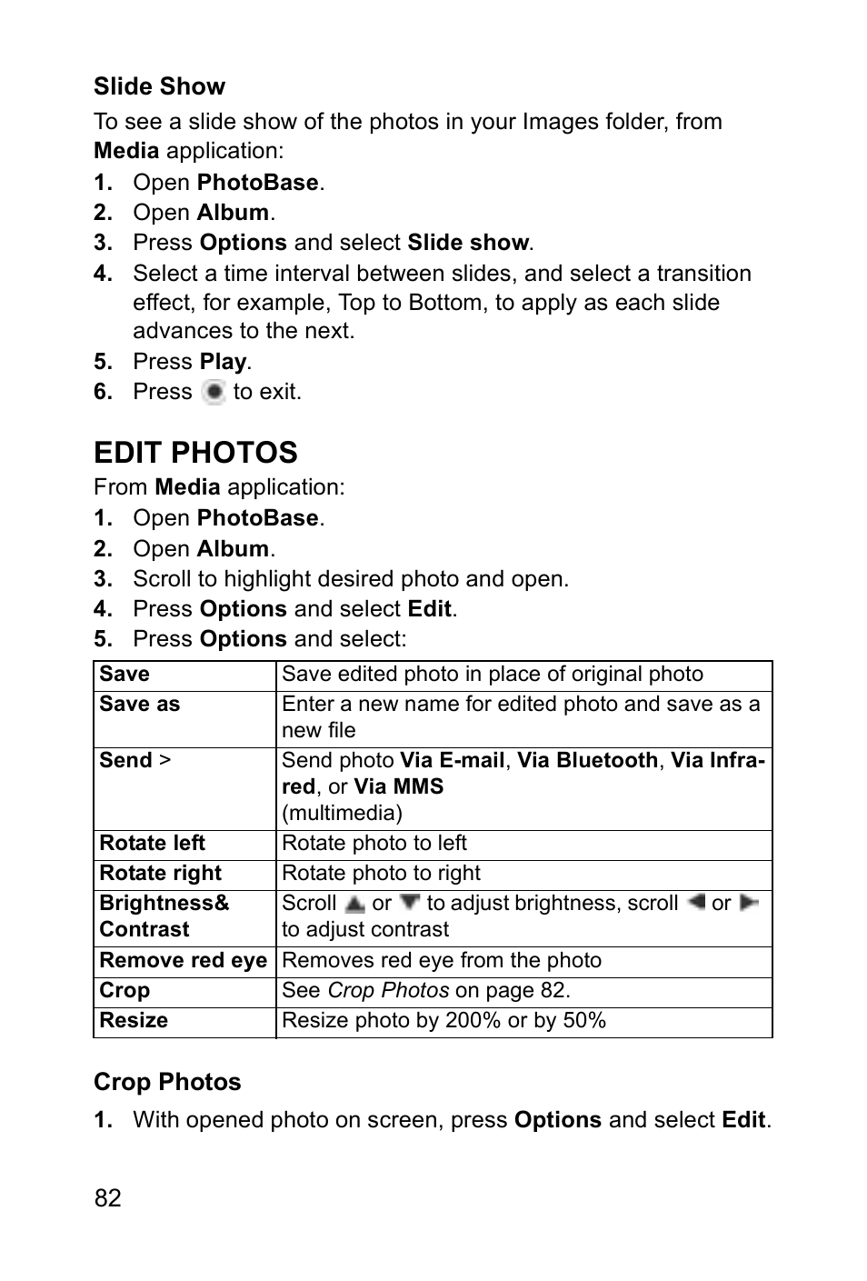 Edit photos | Panasonic EB-X700 User Manual | Page 85 / 179
