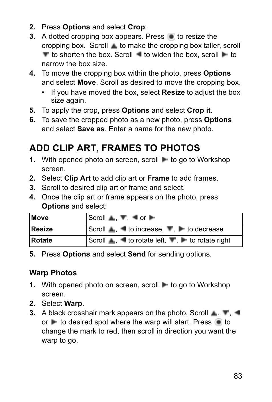 Add clip art, frames to photos | Panasonic EB-X700 User Manual | Page 86 / 179