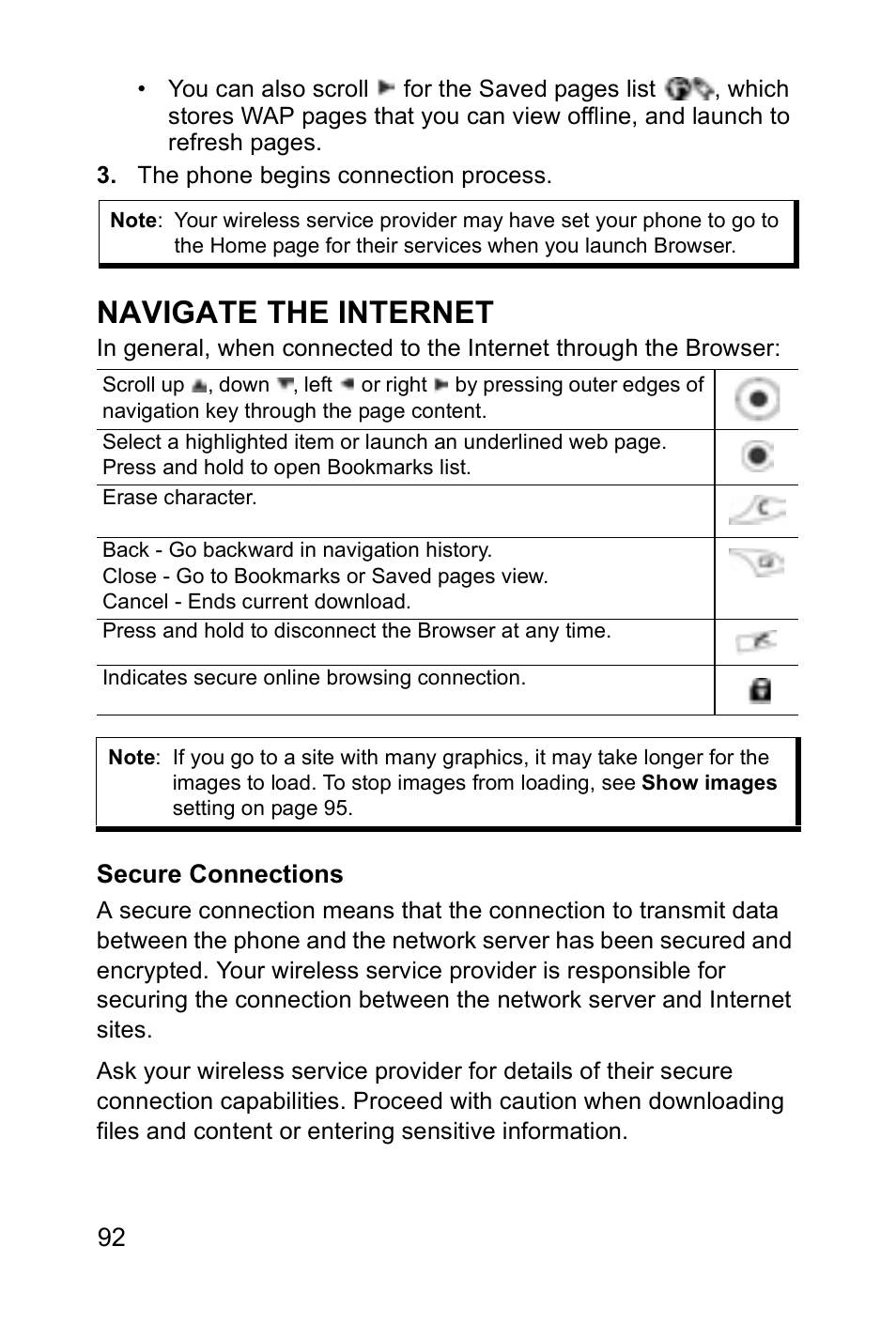 Navigate the internet | Panasonic EB-X700 User Manual | Page 95 / 179