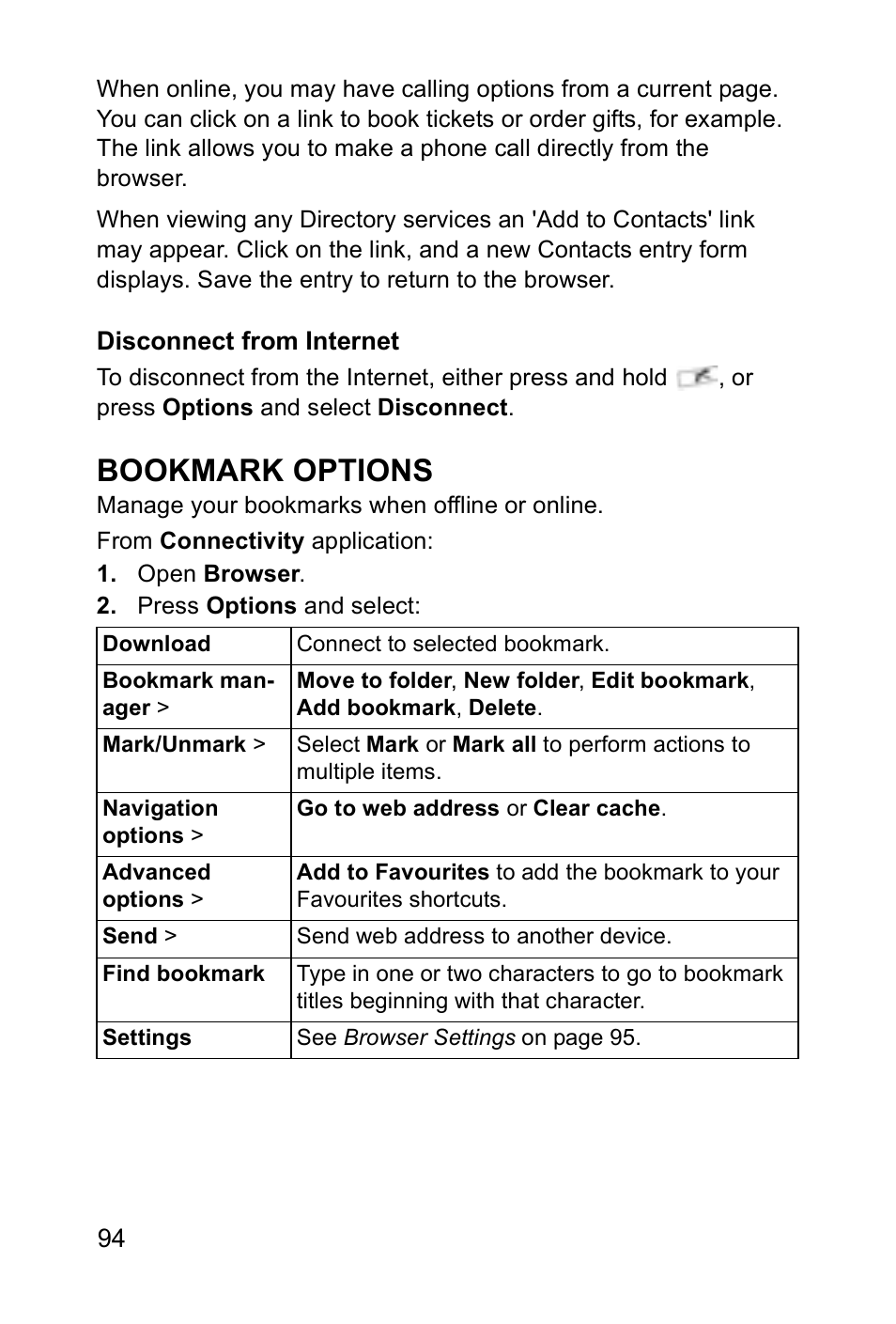 Bookmark options | Panasonic EB-X700 User Manual | Page 97 / 179