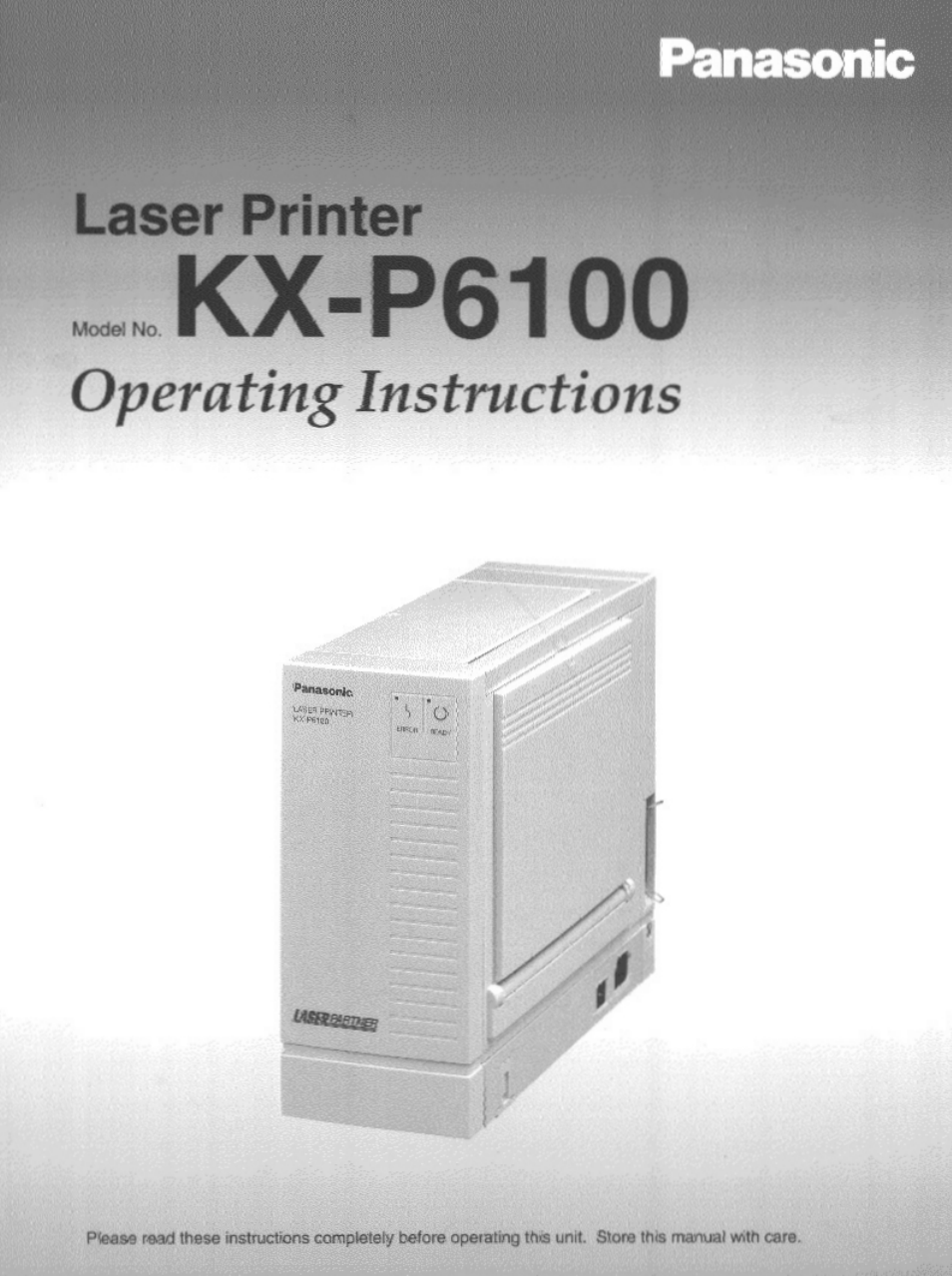 Panasonic KX-P6100 User Manual | 44 pages