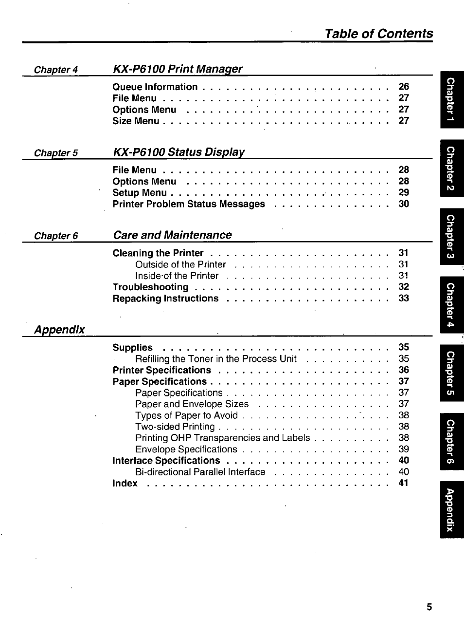 Panasonic KX-P6100 User Manual | Page 5 / 44