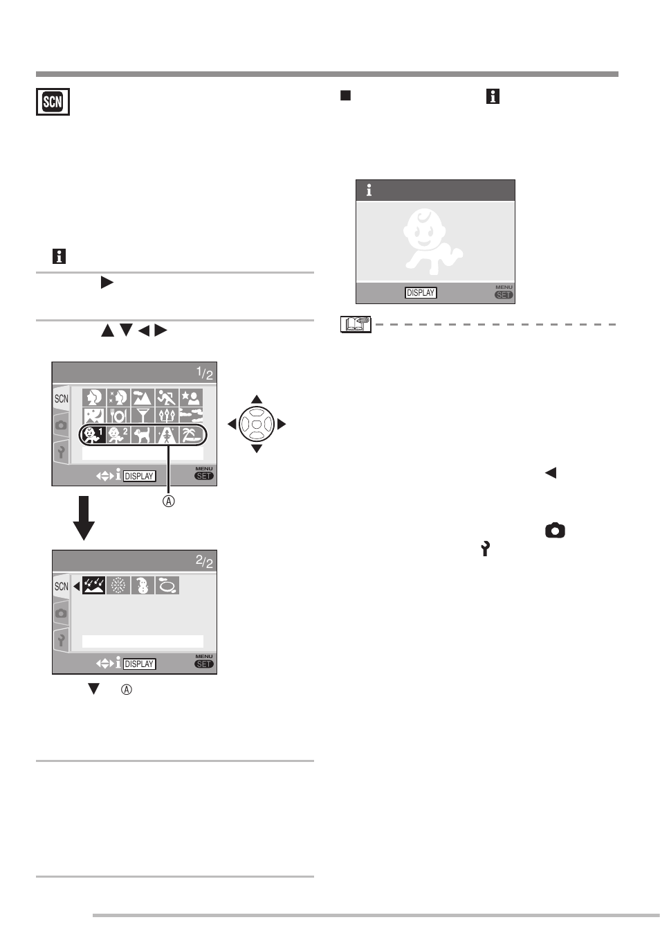 Scene mode, Q to select the scene mode, 3 press [menu/set | Panasonic DMC-LS75 User Manual | Page 46 / 112