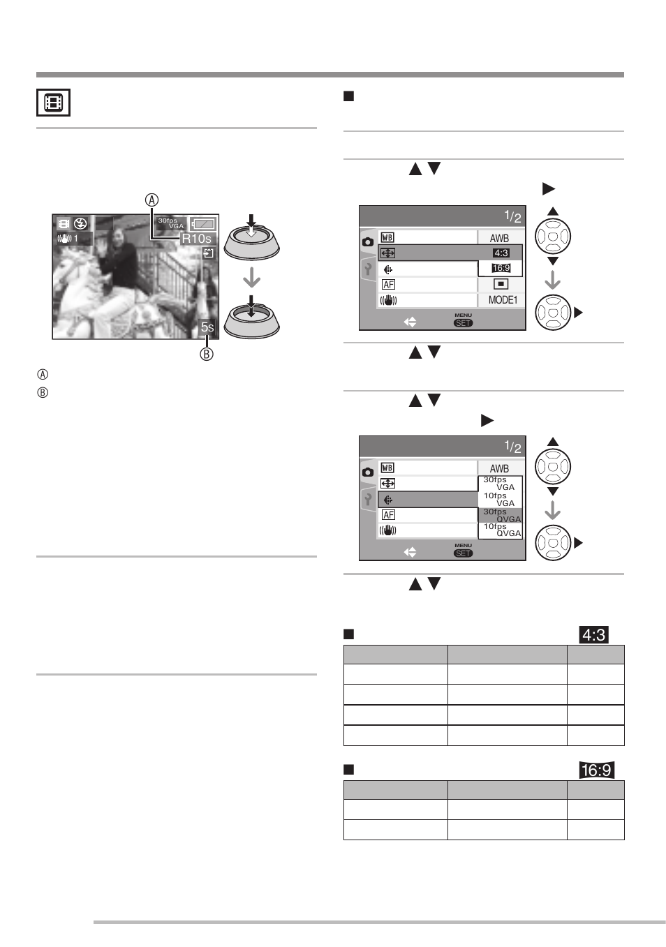 Motion picture mode, 2 press the shutter button fully to stop recording | Panasonic DMC-LS75 User Manual | Page 52 / 112