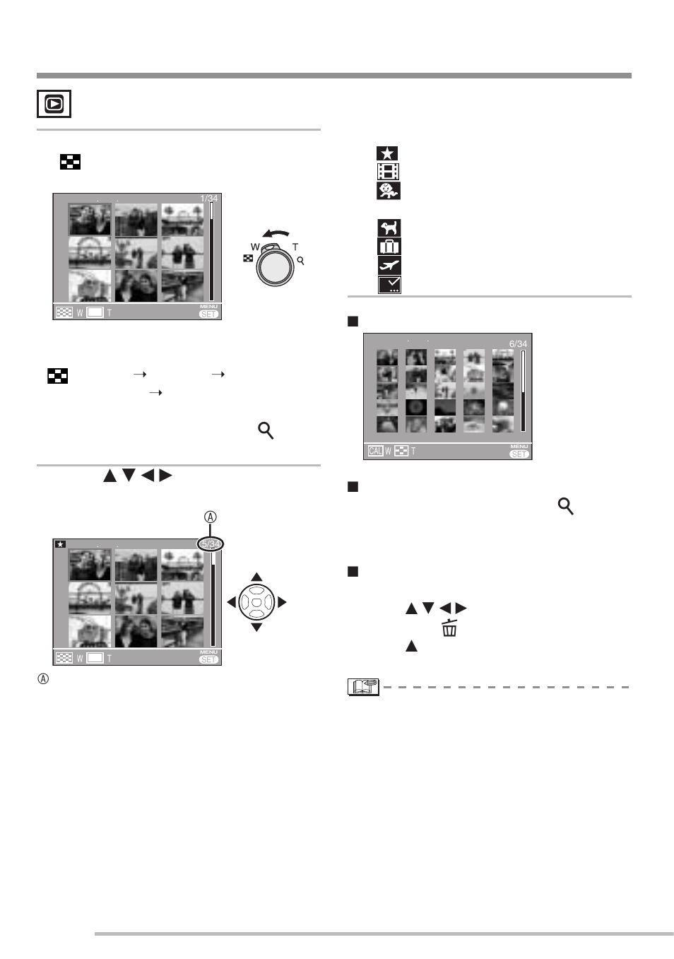 Displaying multiple screens, 2 press e / r / w / q to select a picture | Panasonic DMC-LS75 User Manual | Page 66 / 112