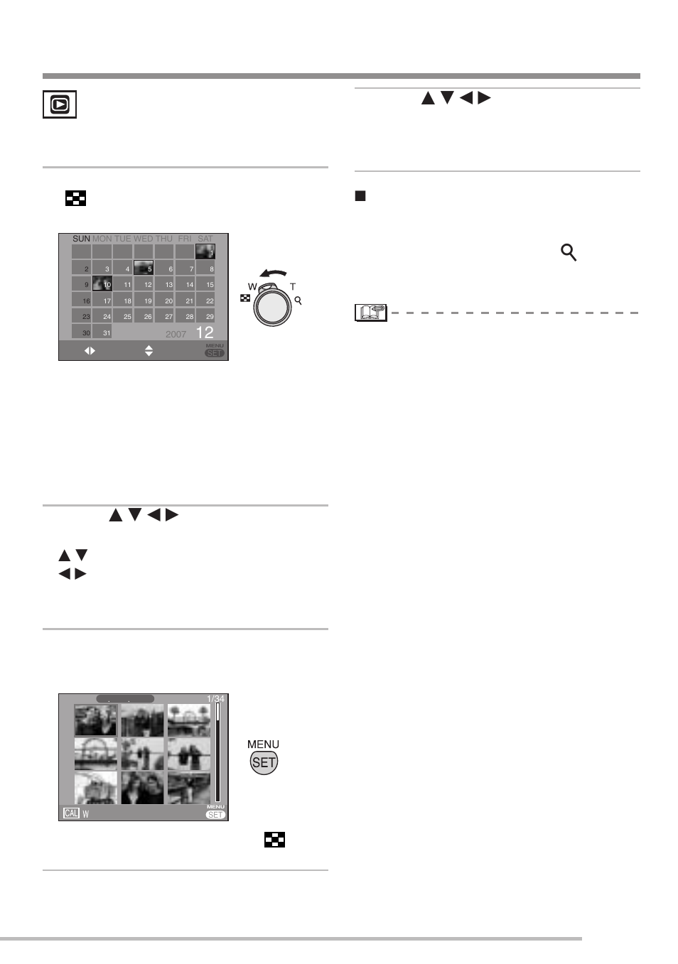 Displaying pictures by recording date, Calendar playback) | Panasonic DMC-LS75 User Manual | Page 67 / 112