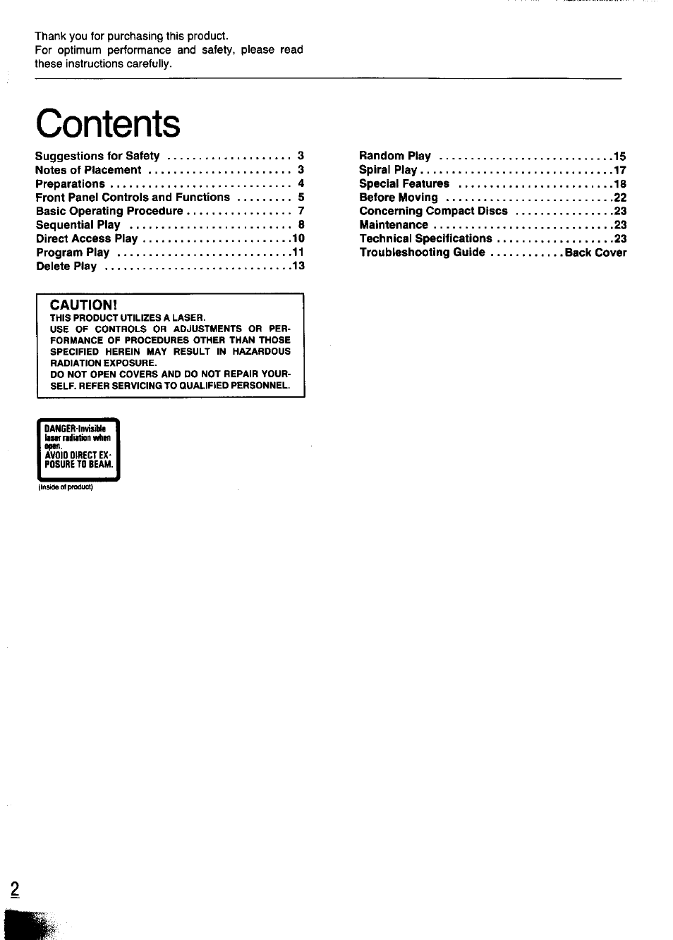 Panasonic SL-PD347 User Manual | Page 2 / 24