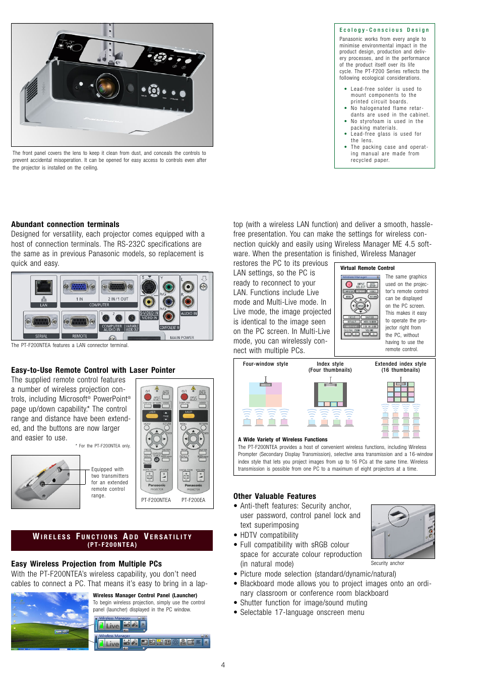 Panasonic PT-F200EA User Manual | Page 5 / 6