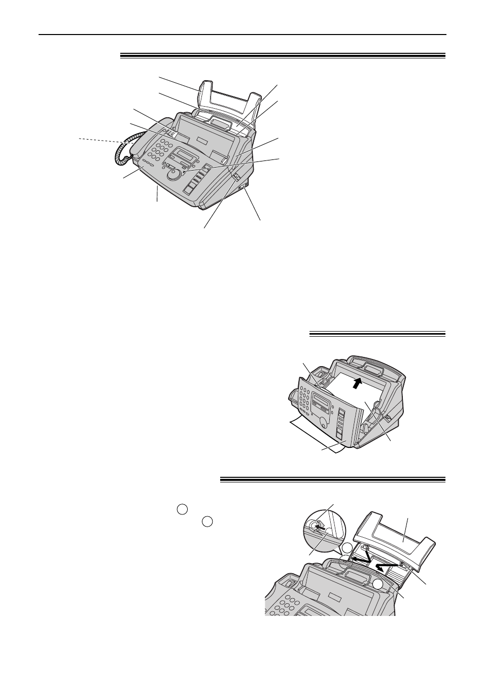 Finding the controls / setup, Overview, Removing the information leaflet | Recording paper load | Panasonic KX-FP185E User Manual | Page 12 / 94