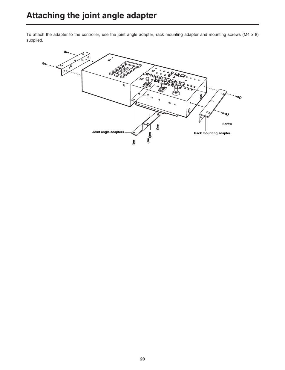 Attaching the joint angle adapter | Panasonic AW-DU600 User Manual | Page 20 / 24