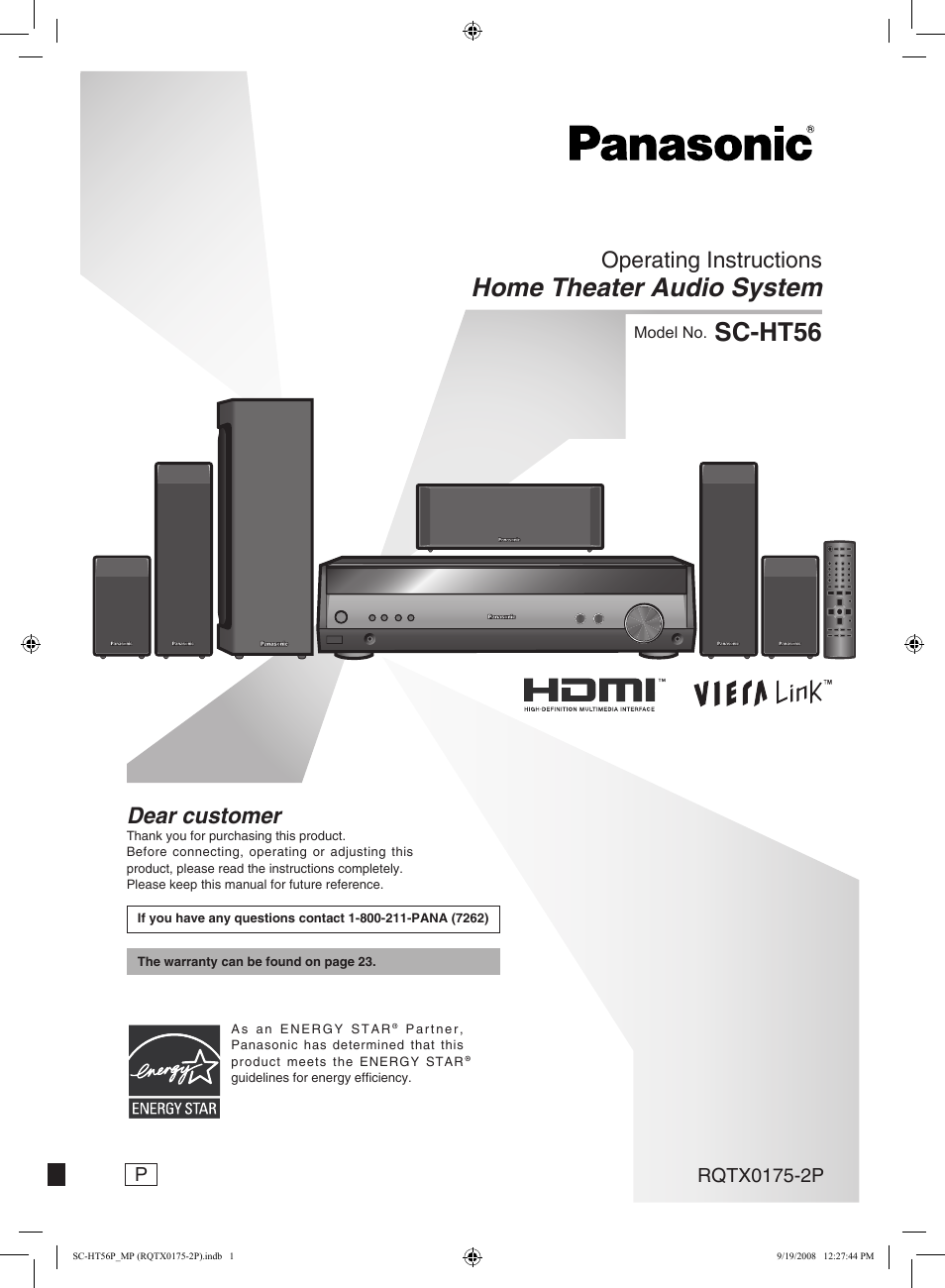 Panasonic SCHT56 User Manual | 24 pages