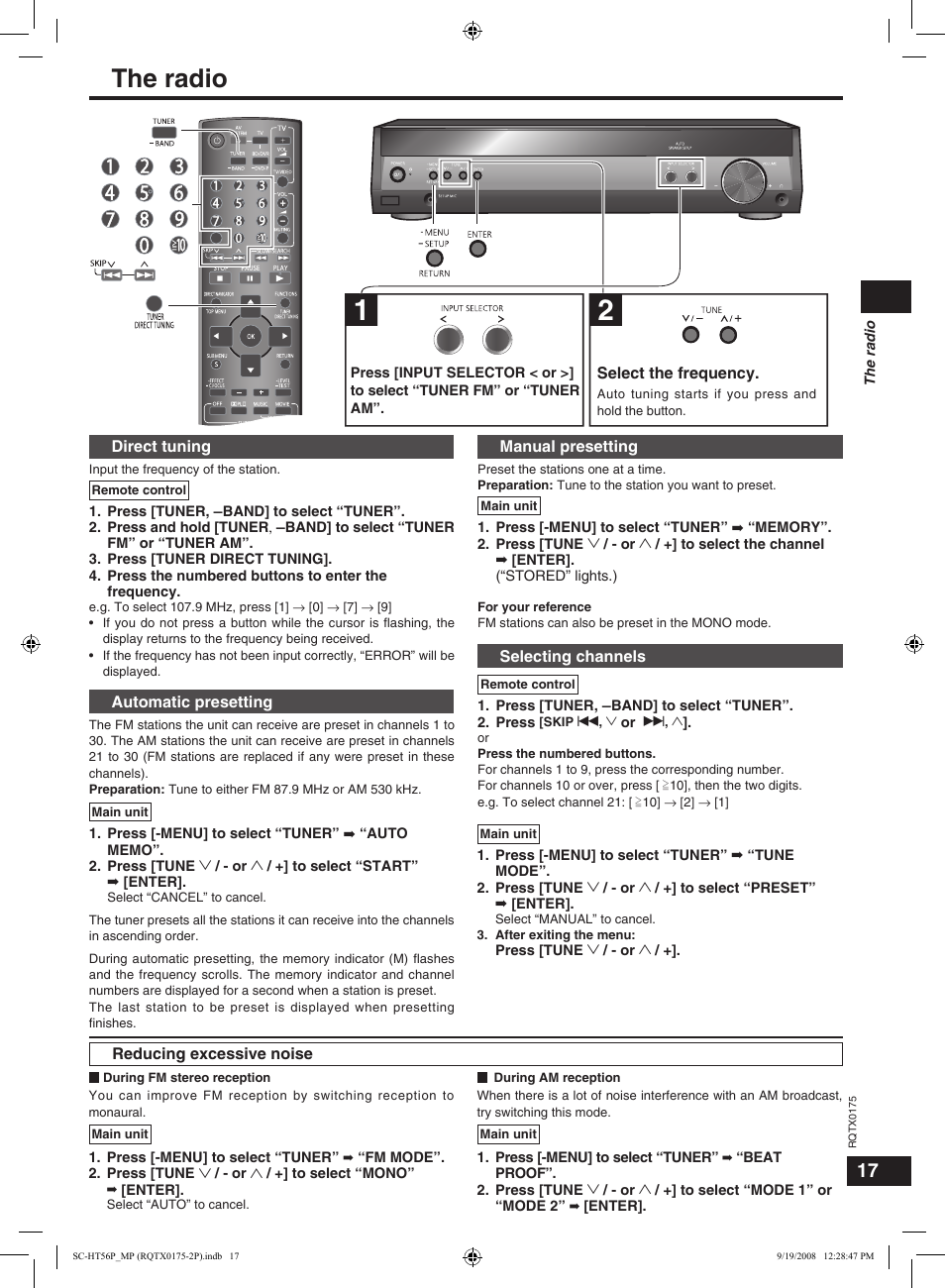 The radio | Panasonic SCHT56 User Manual | Page 17 / 24