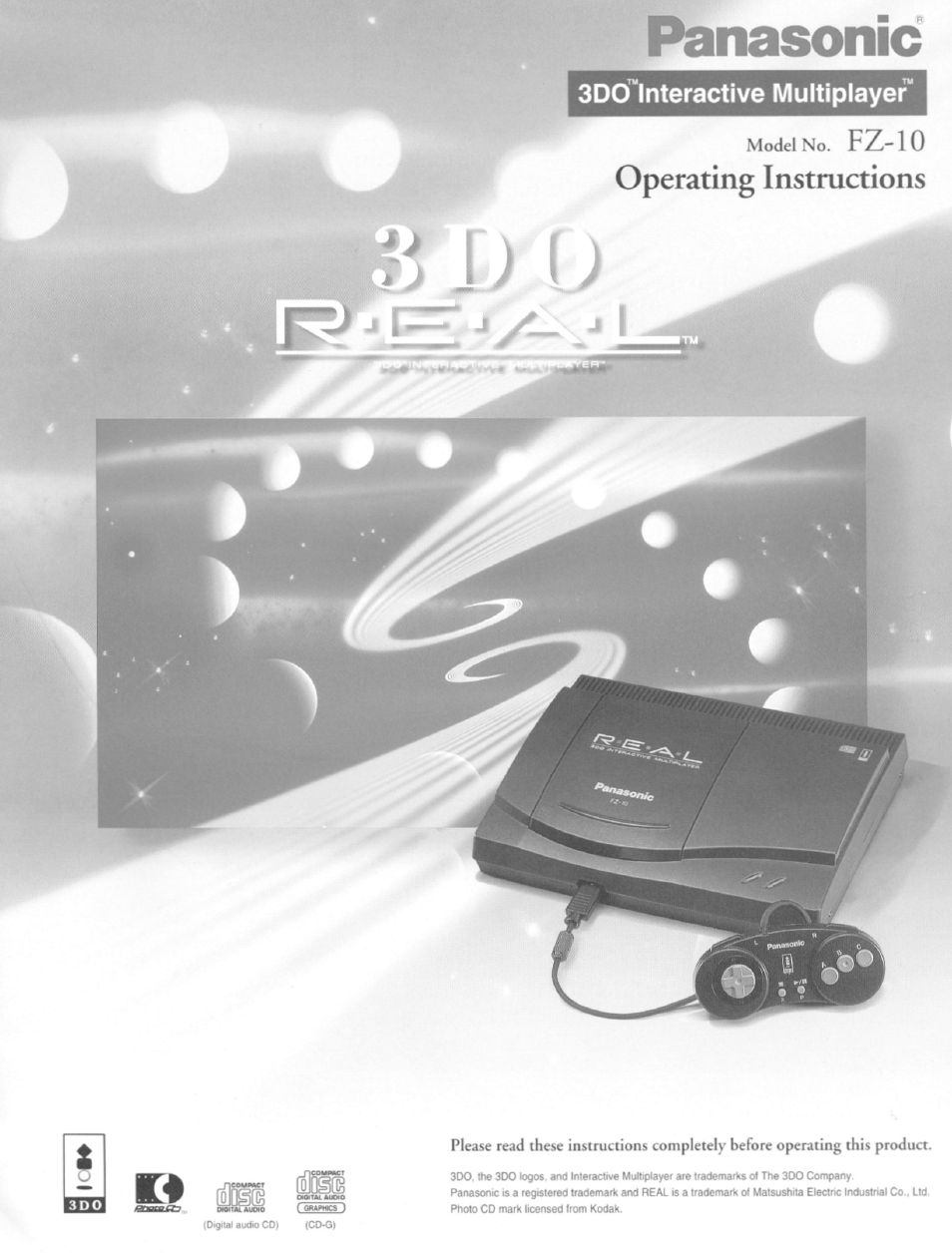 Panasonic 3DO INteractive Multiplayer FZ-10 User Manual | 20 pages