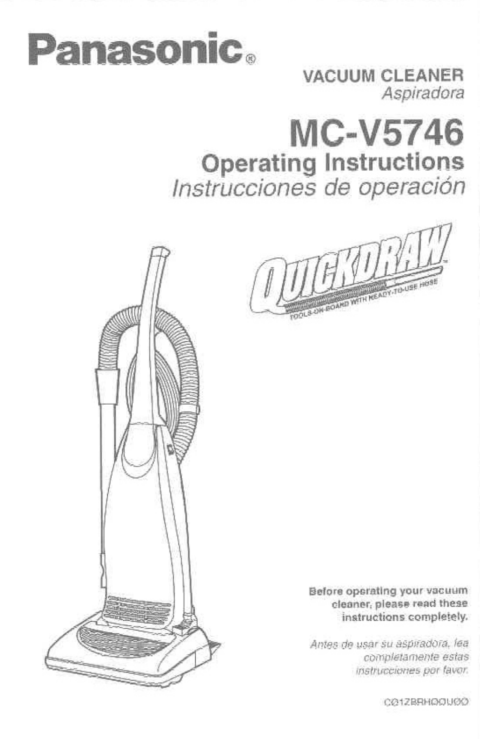 Panasonic QUICKDRAW MC-V5746 User Manual | 24 pages