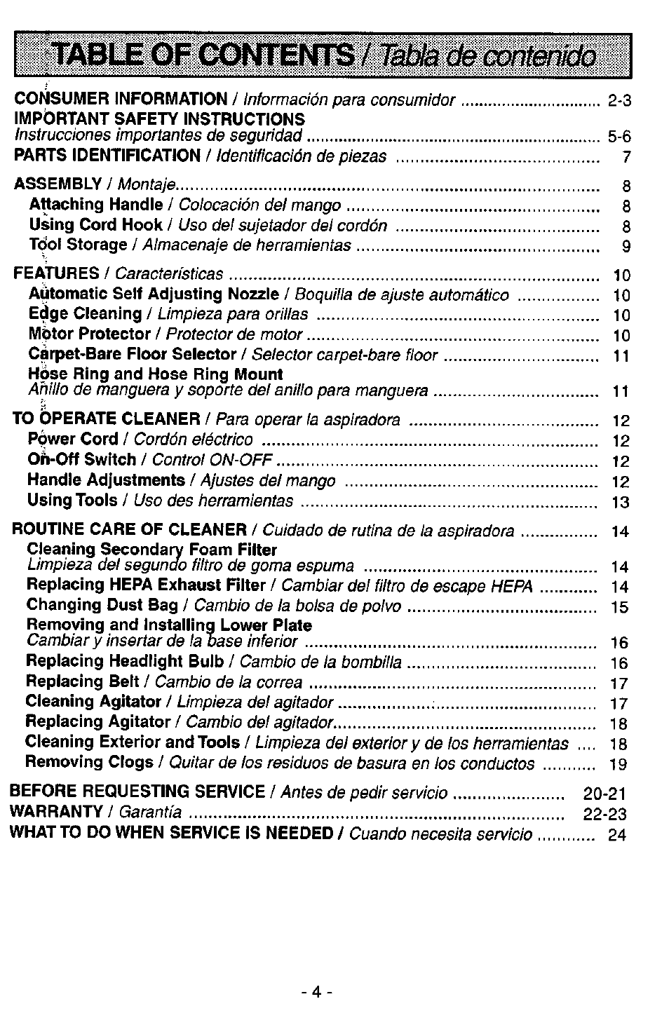 Panasonic QUICKDRAW MC-V5746 User Manual | Page 4 / 24