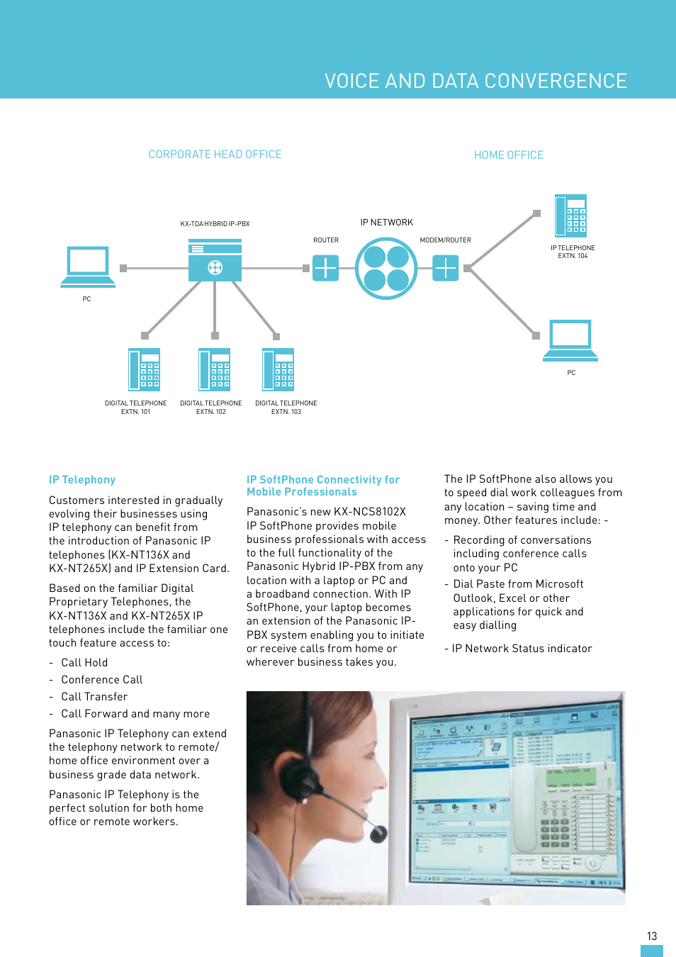 Voice and data convergence | Panasonic KX-TDA30AL User Manual | Page 13 / 16