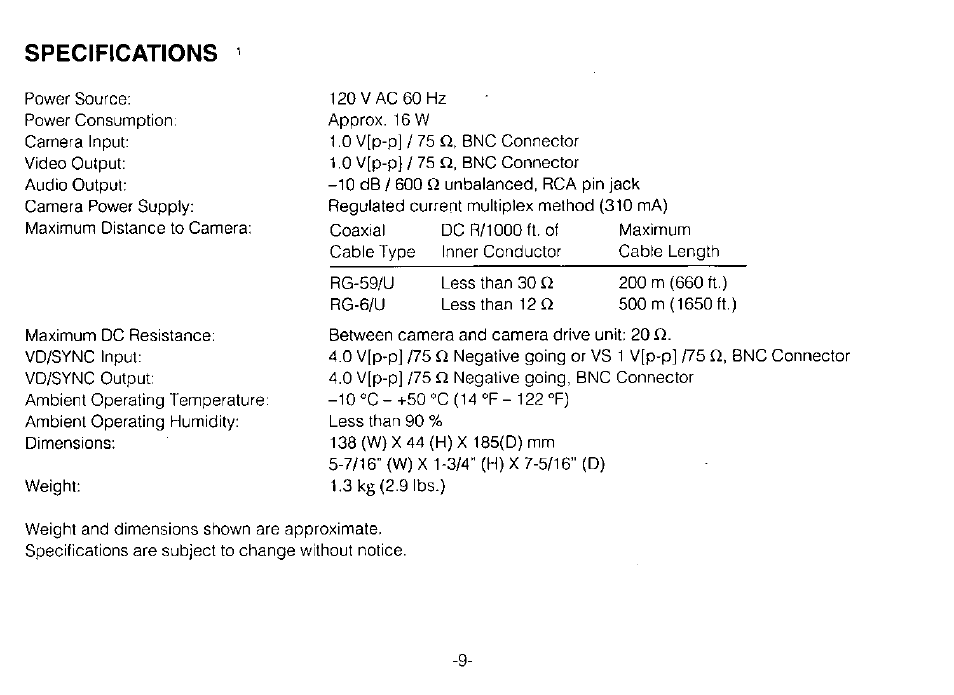 Panasonic WV-PS11B User Manual | Page 11 / 12