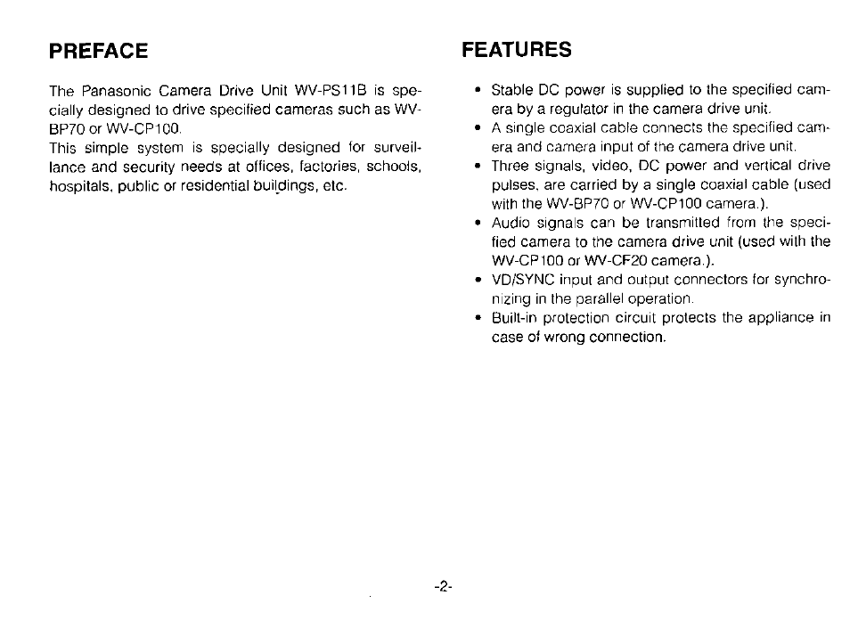 Panasonic WV-PS11B User Manual | Page 4 / 12