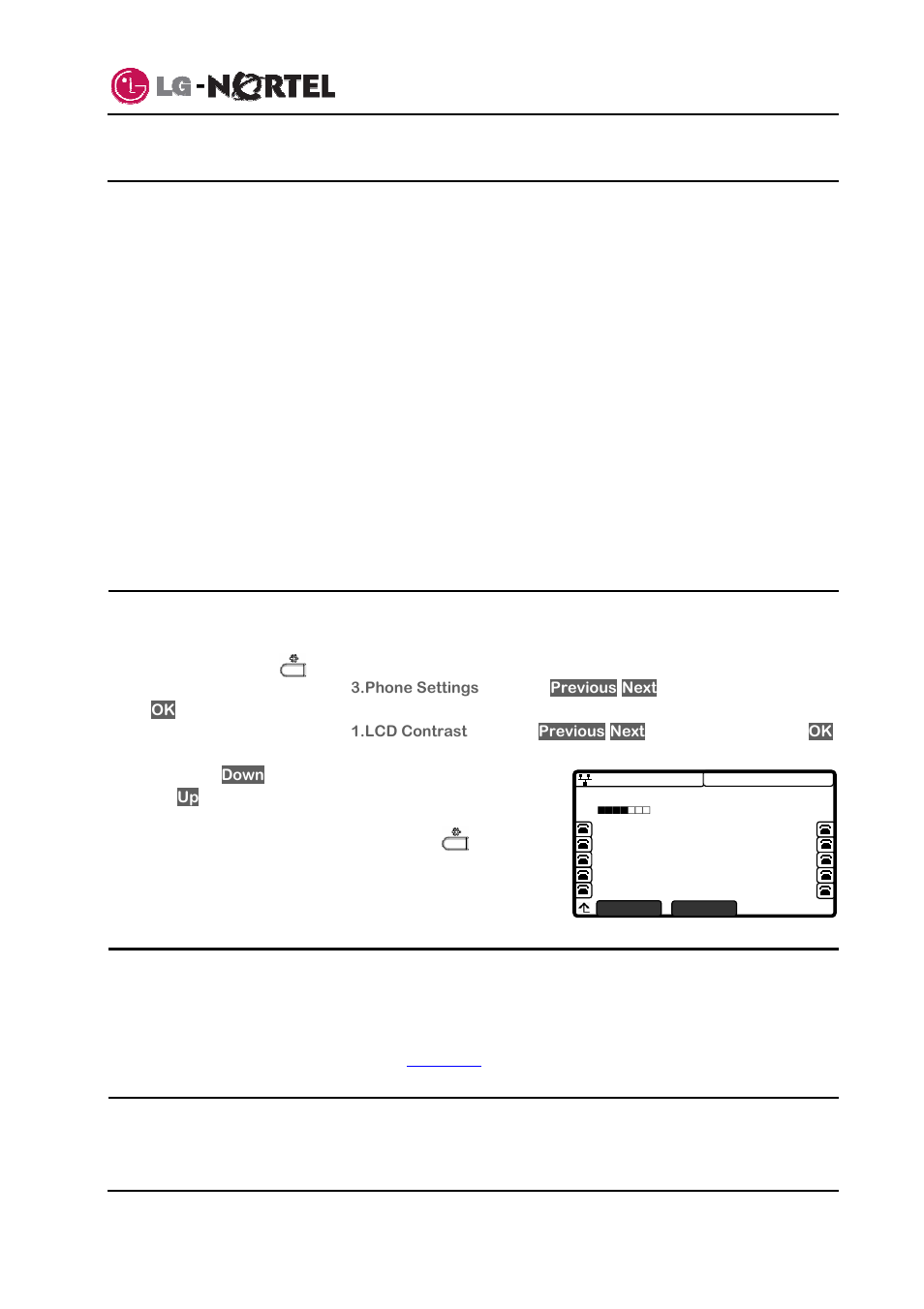 Setting your preferences, Lcd contrast, Ring setting | Setting the ring type, Ip8840 broadworks ip phone user guide | Panasonic IP8840 User Manual | Page 19 / 36