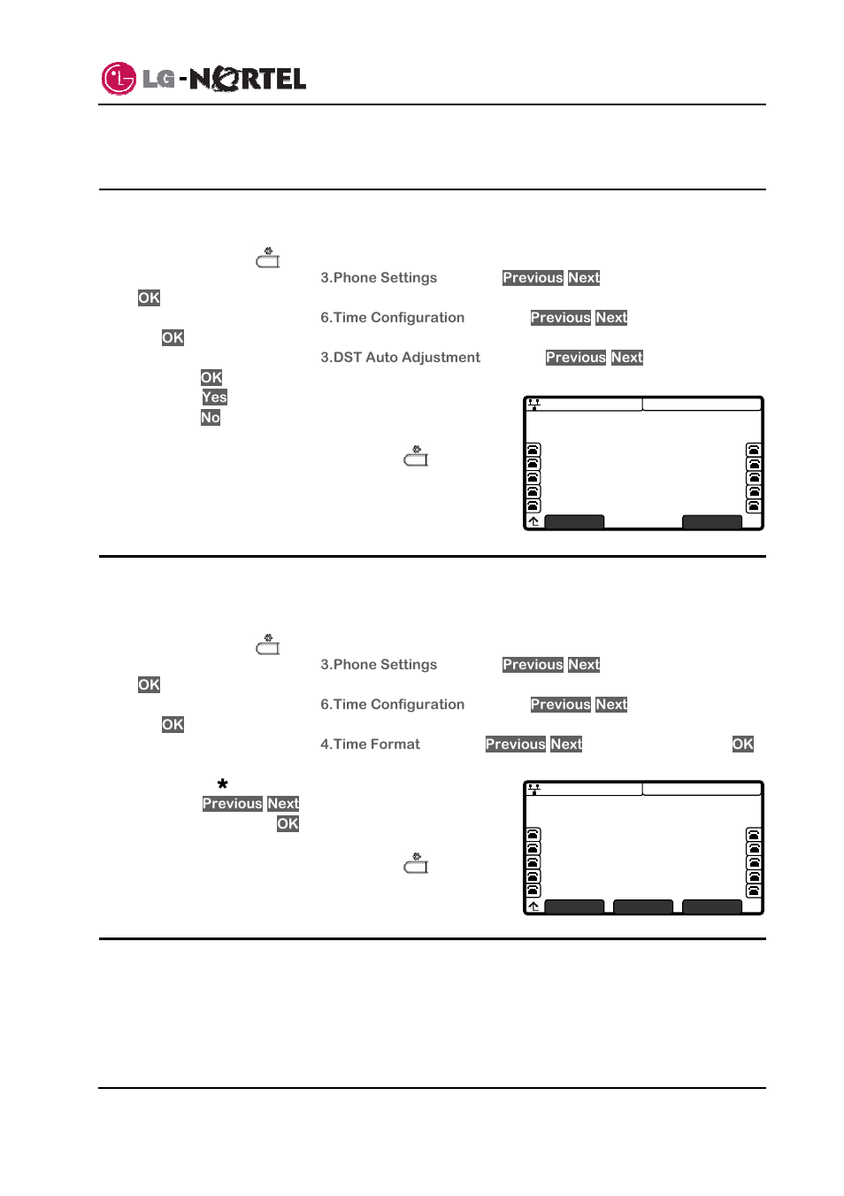 Dst auto adjustment, Time format, Date format | Ip8840 broadworks ip phone user guide | Panasonic IP8840 User Manual | Page 25 / 36