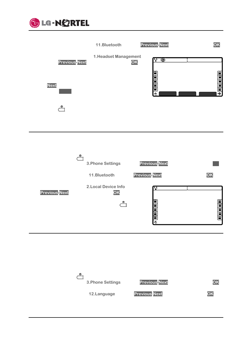 Bluetooth module information, Language setting, Ip8840 broadworks ip phone user guide | Panasonic IP8840 User Manual | Page 30 / 36