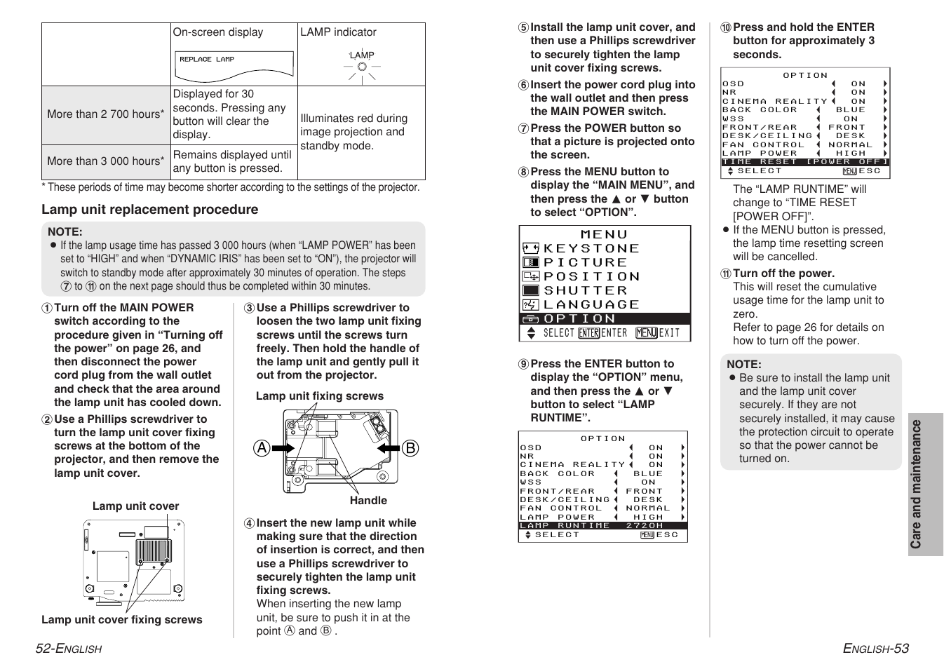 Panasonic PT-AE700U User Manual | Page 27 / 32
