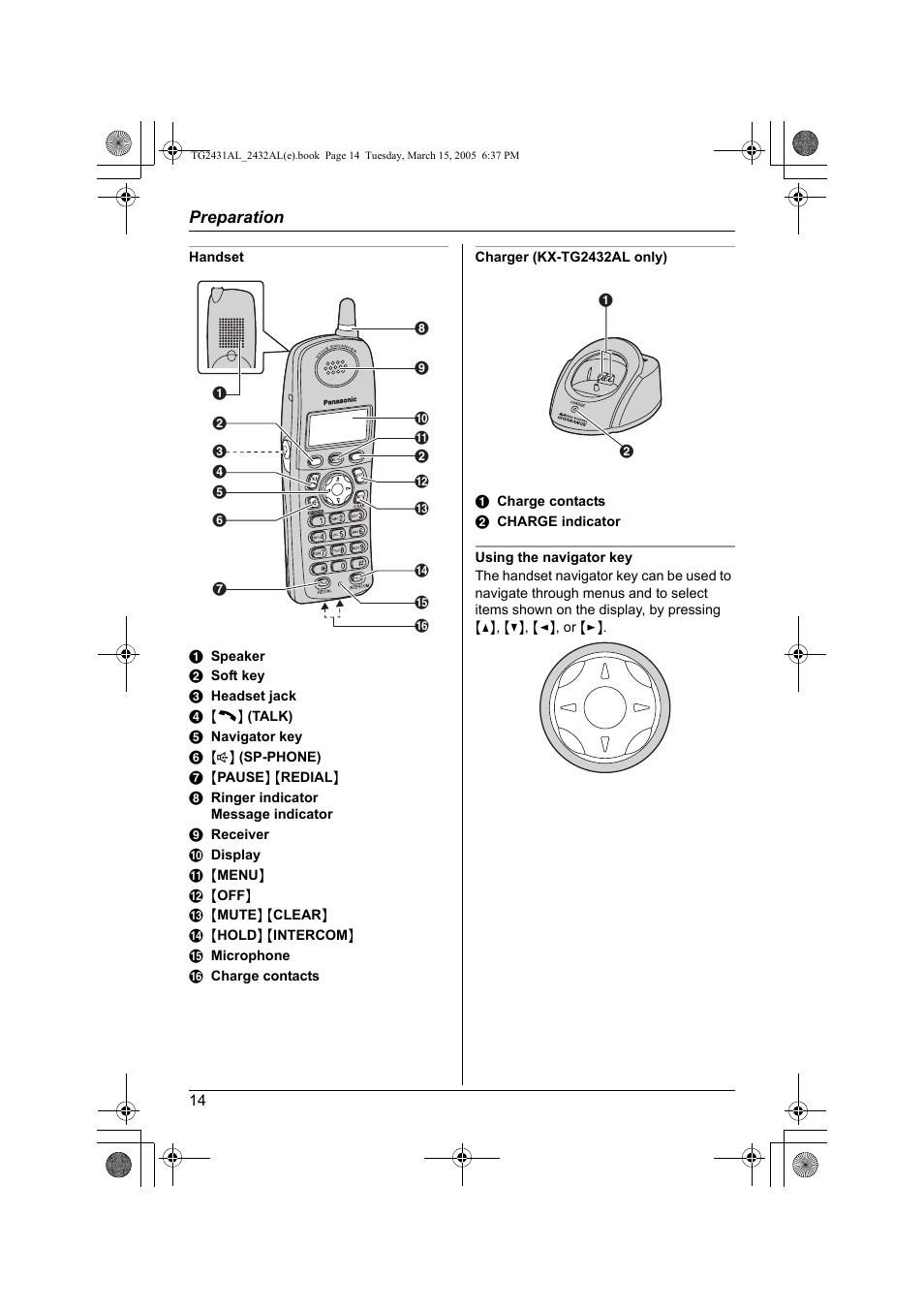 Panasonic KX-TG2432AL User Manual | Page 14 / 64