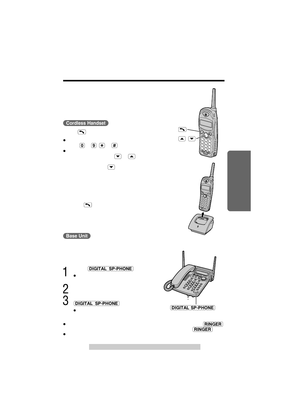 Answering calls (cordless handset) (base unit), Answering calls | Panasonic KX-TG2584S User Manual | Page 33 / 96