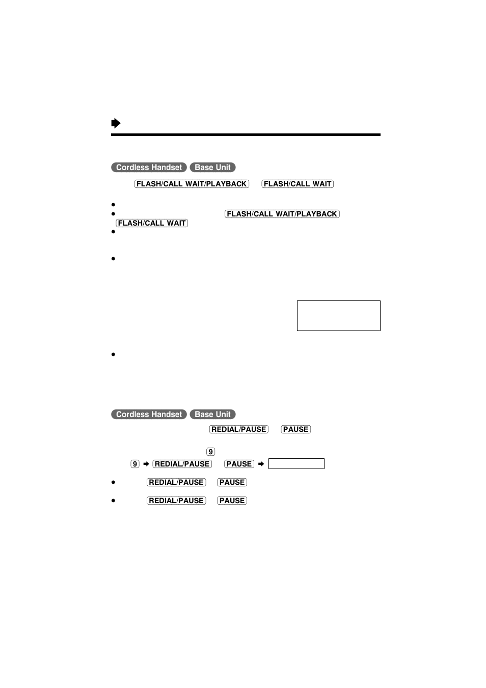 For call waiting service users, How to use the pause button, Special features | Cordless\handset) (base\unit), Call waiting caller id feature | Panasonic KX-TG2584S User Manual | Page 58 / 96