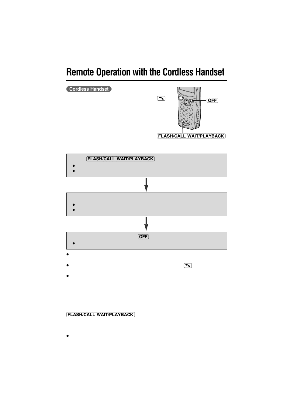 Remote operation with the cordless handset, Cordless\handset), Summary of remote operation | Voice menu | Panasonic KX-TG2584S User Manual | Page 72 / 96