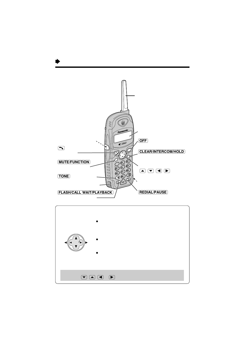 Location of controls, 8cordless handset, Button (p. 29, 58) | Clear/intercom/hold), Flash/call\wait/playback), Tone), FI) , (ﬂ), Mute/function), Redial/pause), Off) | Panasonic KX-TG2584S User Manual | Page 8 / 96