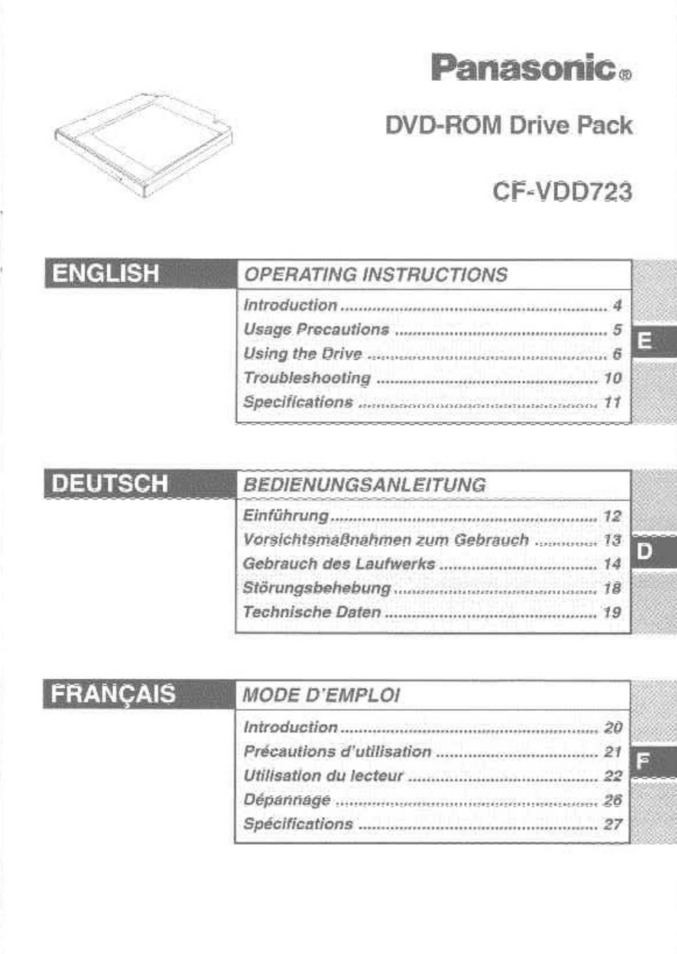 Panasonic CF-VDD723 User Manual | 28 pages