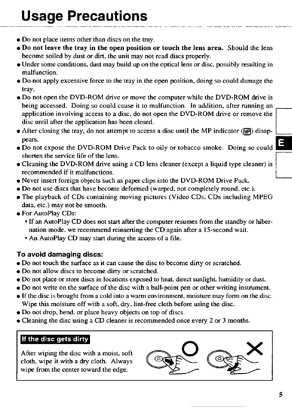 Usage precautions | Panasonic CF-VDD723 User Manual | Page 5 / 28