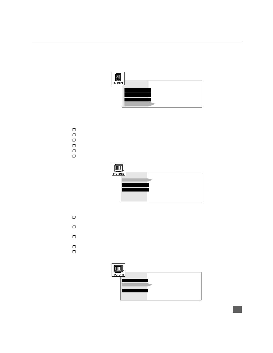 Audio, Picture | Panasonic CinemaVision PT 51HX41 User Manual | Page 24 / 58