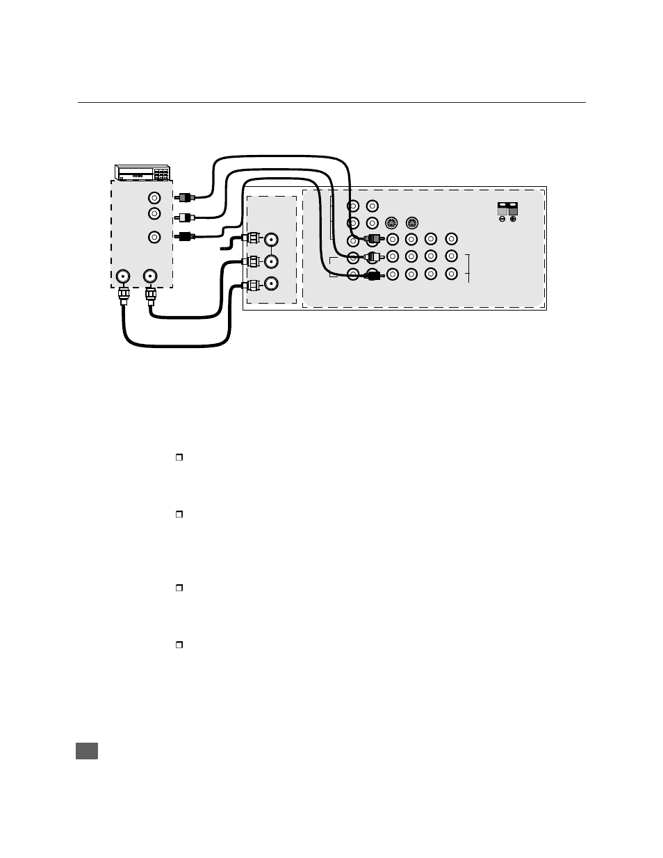 Optional equipment connections, Vcr connection, Nstallation | Viewing a television program procedure, Viewing a video procedure, Recording a television program procedure | Panasonic CinemaVision PT 51HX41 User Manual | Page 7 / 58