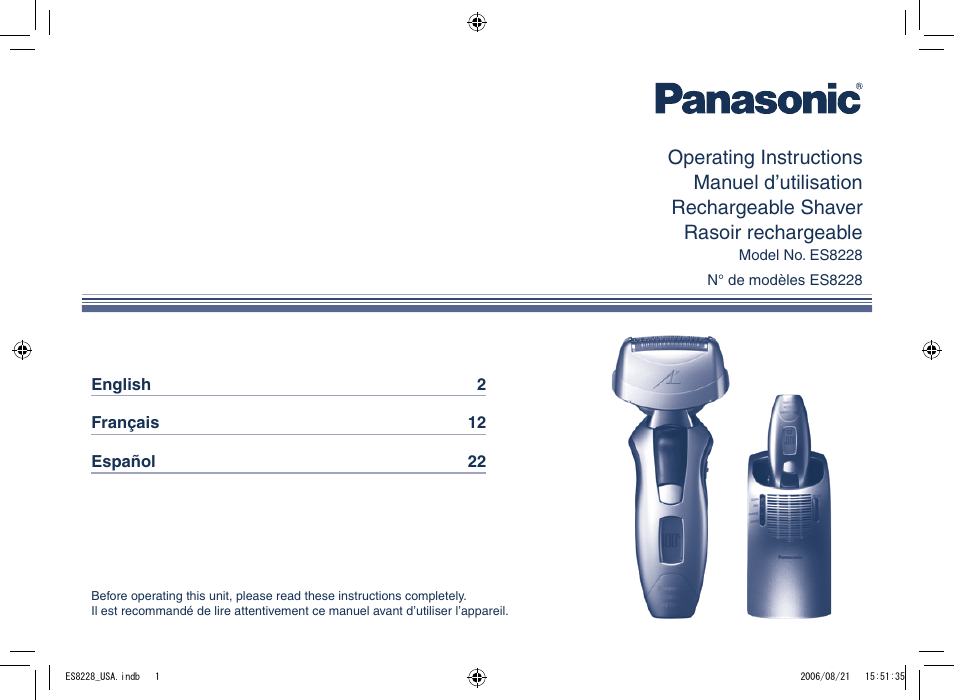 Panasonic ES8228 User Manual | 32 pages