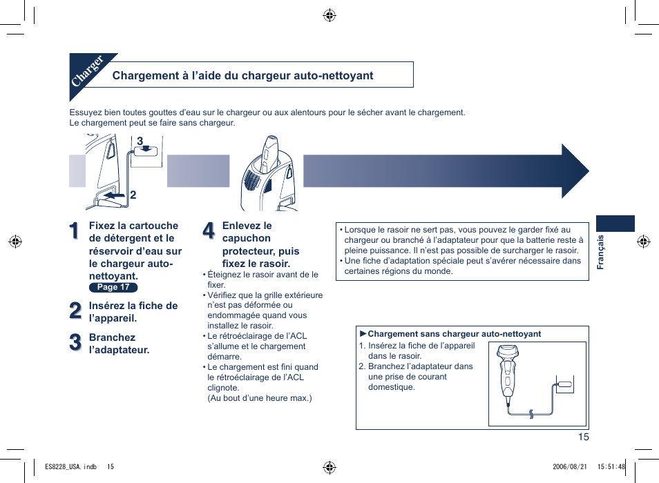 Char ger | Panasonic ES8228 User Manual | Page 15 / 32