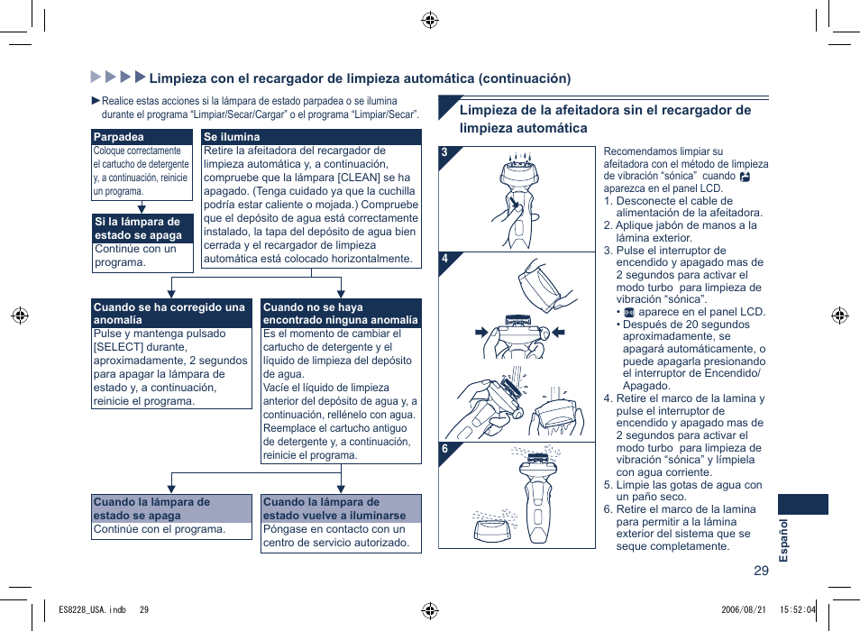 Panasonic ES8228 User Manual | Page 29 / 32