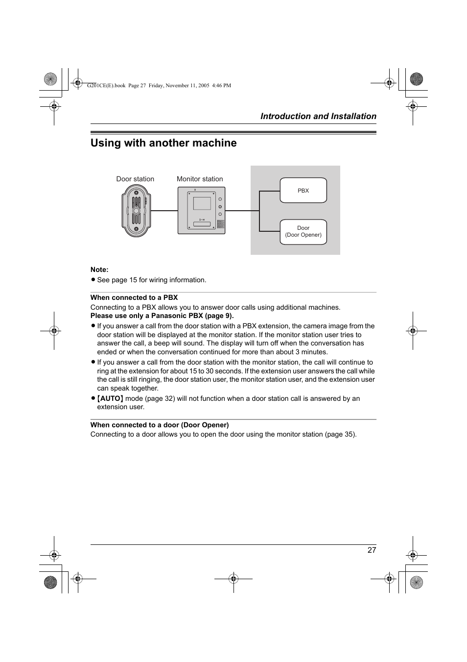 Using with another machine | Panasonic VL-G201 User Manual | Page 27 / 40