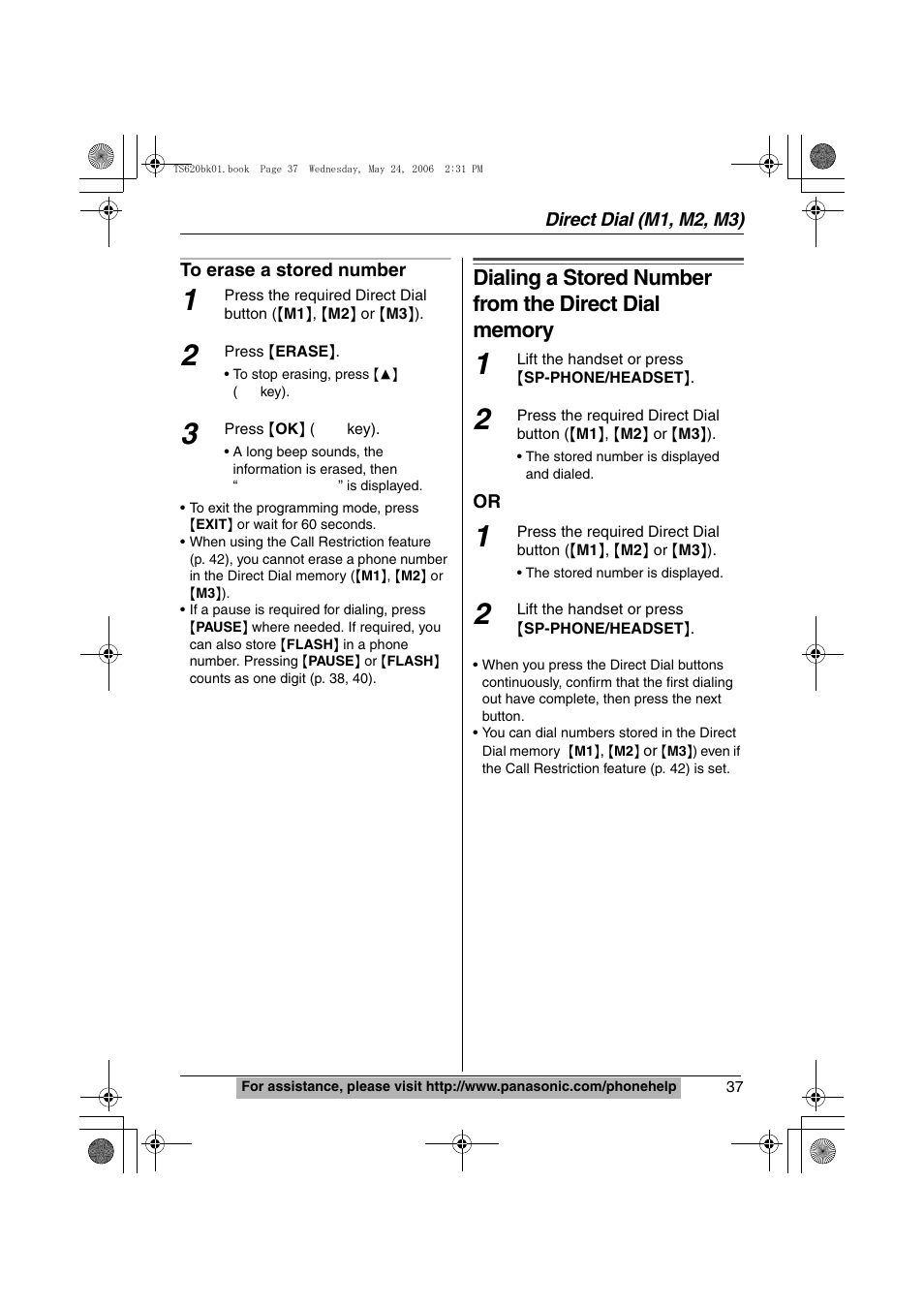 Panasonic KX-TS620 User Manual | Page 37 / 64