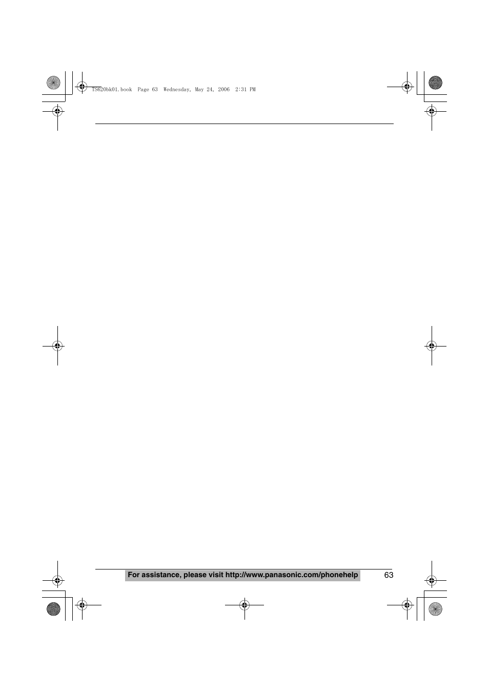 Panasonic KX-TS620 User Manual | Page 63 / 64