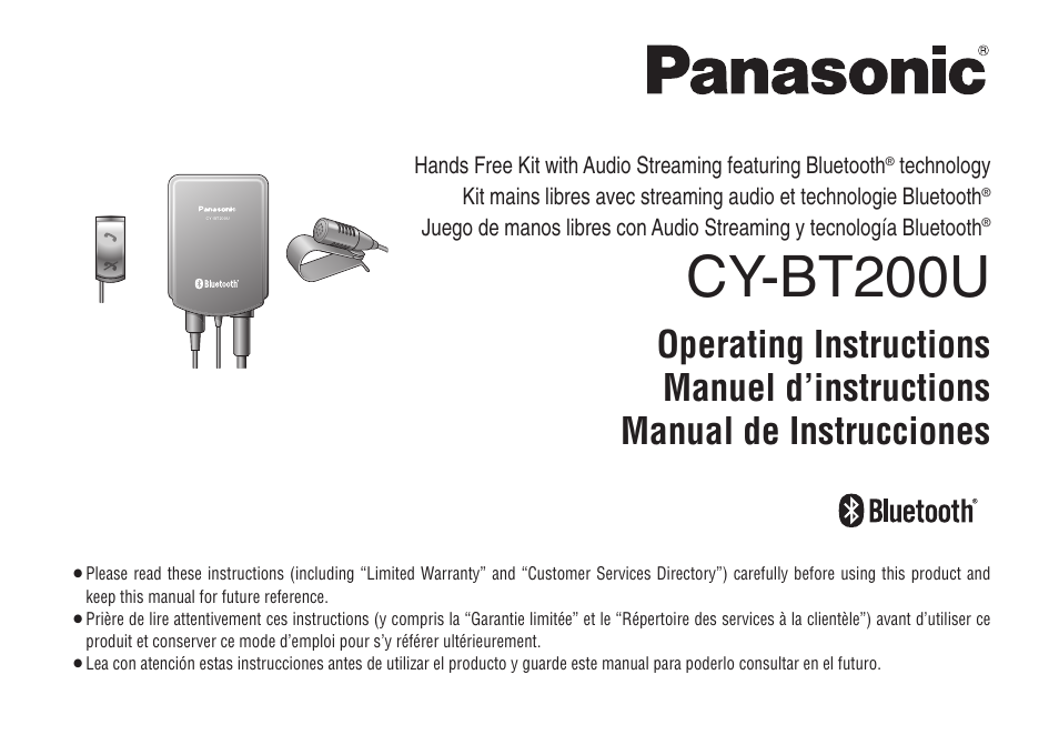 Panasonic CY-BT200U User Manual | 36 pages